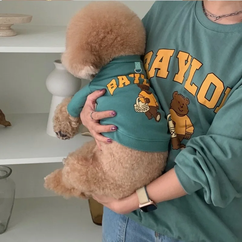 Luxuriöse Hundehoodies für kleine Hunde, Hundesweatshirt mit Bärenmuster, Frühlingskleidung für Welpen, weiche, warme Katzenhoodies, Yorkshire-Pullover für Haustiere. – Detail 11