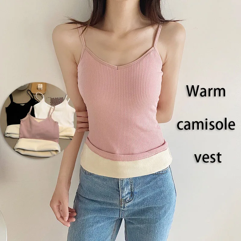 Thick Warm Camisole Underwear Autumn Winter Add Velvet Vest Inside Slim-fit Look Slim Outside Wearing A Warm Waistcoat Base