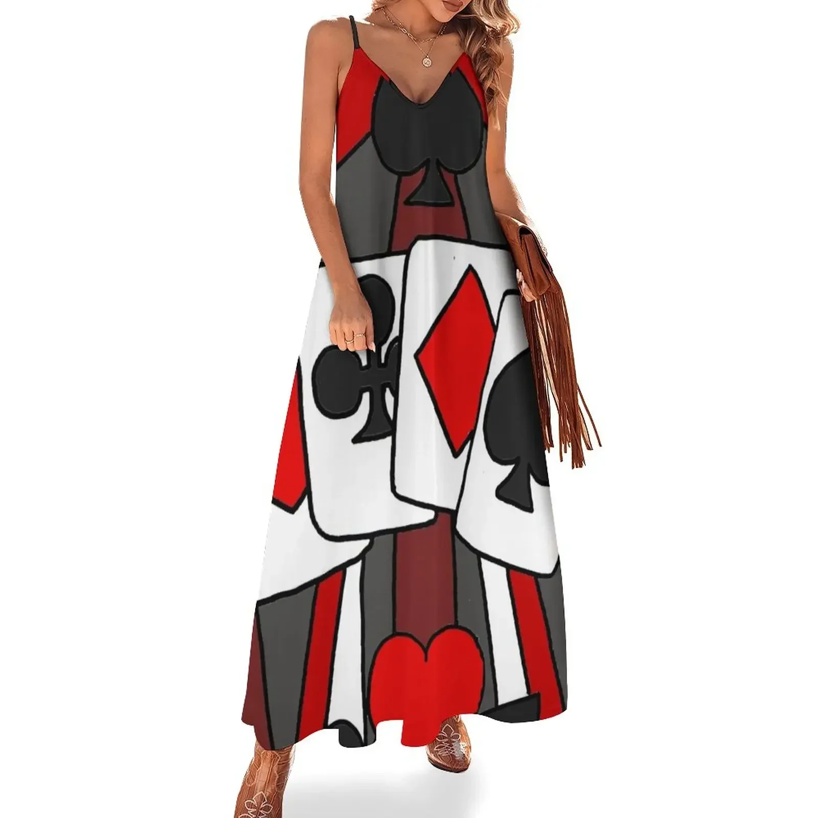 

Artistic Fun Playing Cards Abstract Art Sleeveless Dress birthday dress Dress