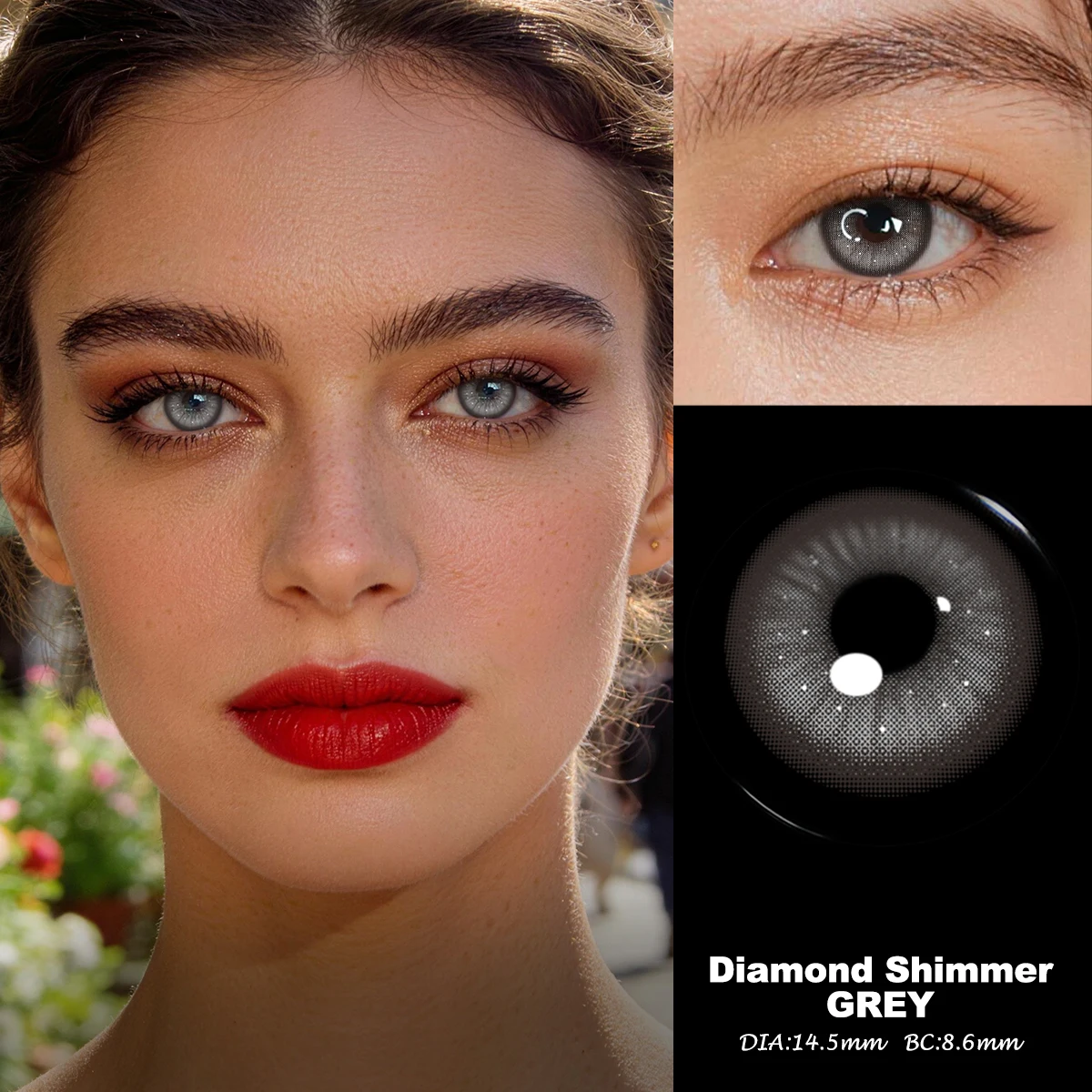 Visuashow Diamond Shimmer Farbige Kontaktlinsen 6 Monate Einweg 14,5mm Blau Grün Augenfarben-Kontaktlinsen für Schönheitskosmetik 70 – Detail 10
