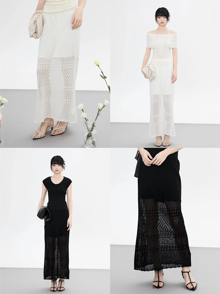 

Романтическая ажурная юбка Аятродри, дышащая, Ele Sle, дизайн со средней талией, силуэт трапециевидной формы для поездок на работу