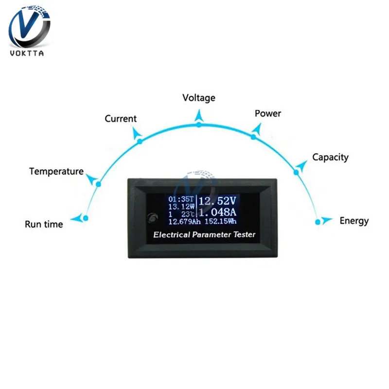 100V 10A 7 in 1 Three digital Multi-function Electrical Parameter Meter Voltage Amp Current Power Energy Capacitance Tester