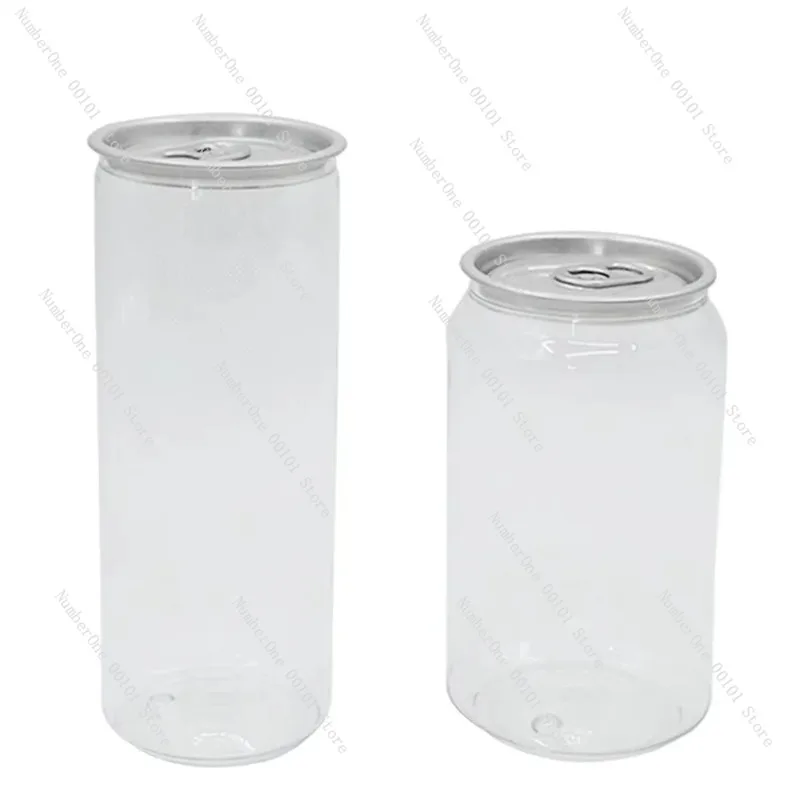 200pcs 330ml/250ml Can with Lid PET Bottle Cap Lid PET Can for Milk Tea/coffee/Beverage/Drink