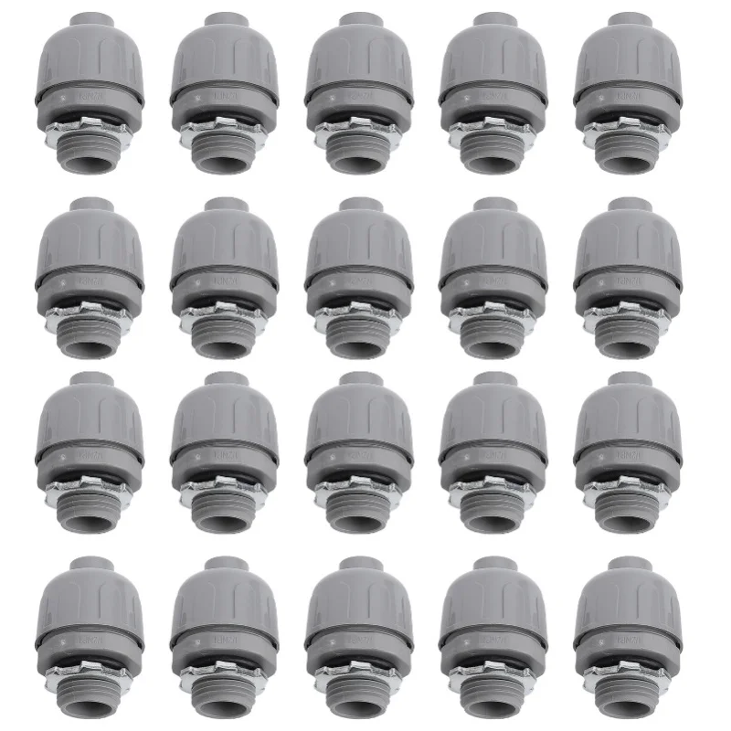20 Pcs Liquid Tight Conduit Connector 1/2 Inch NPT Nylon 6 Non Metallic Conduit Fittings