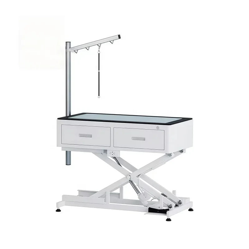 LED Pet Grooming Table With 4 Soft-Close Drawers Electric Height-Adjustable Dog Grooming Table For Pet Grooming Salon