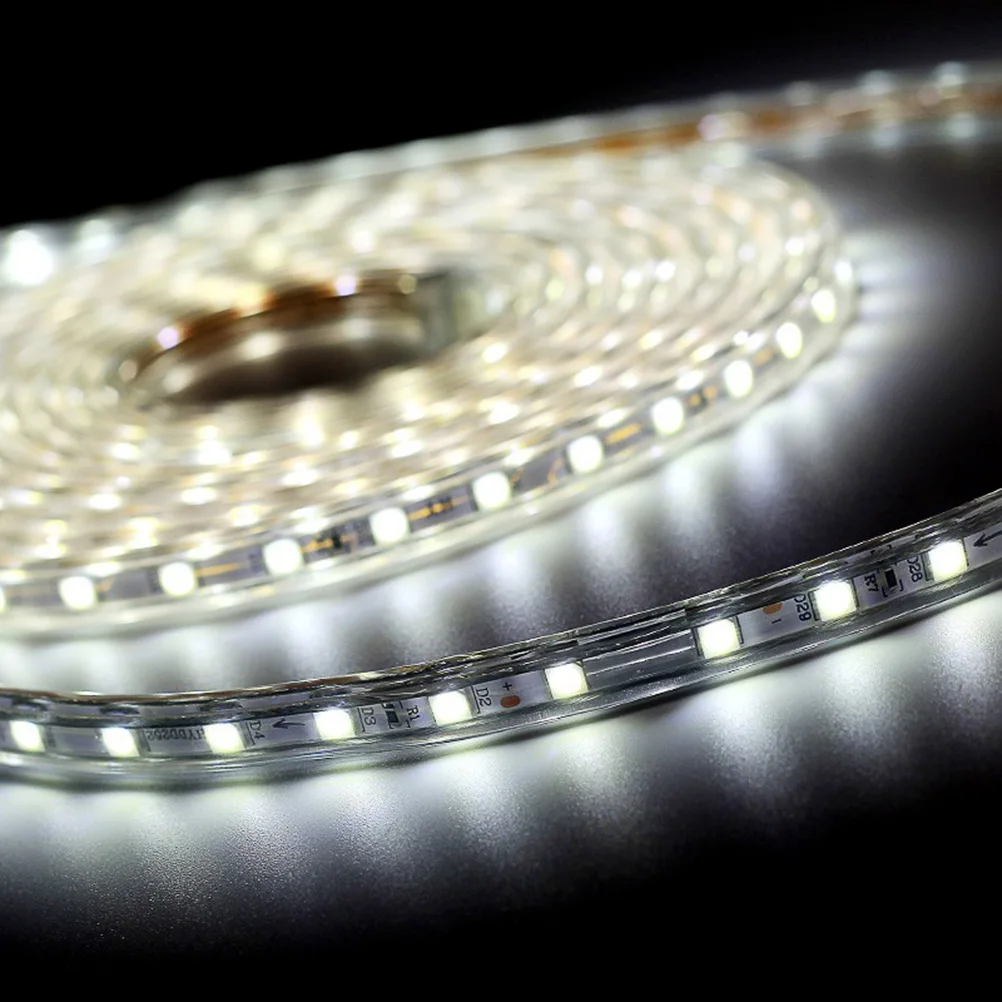 

Strip Lights Waterproof 5050 LED Lights Strip 220-240V for Birthday Christmas Party Decoration with EU Plug (Pure White)