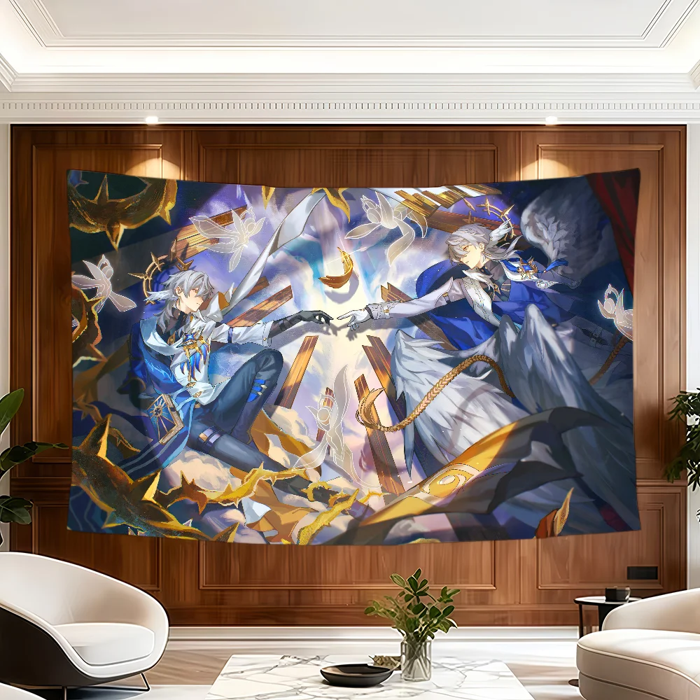 Sunday Game Honkai Star Rail flag Room Decoration Wall Tapestry Hanging Aesthetic Bedrooms Advertising Banner