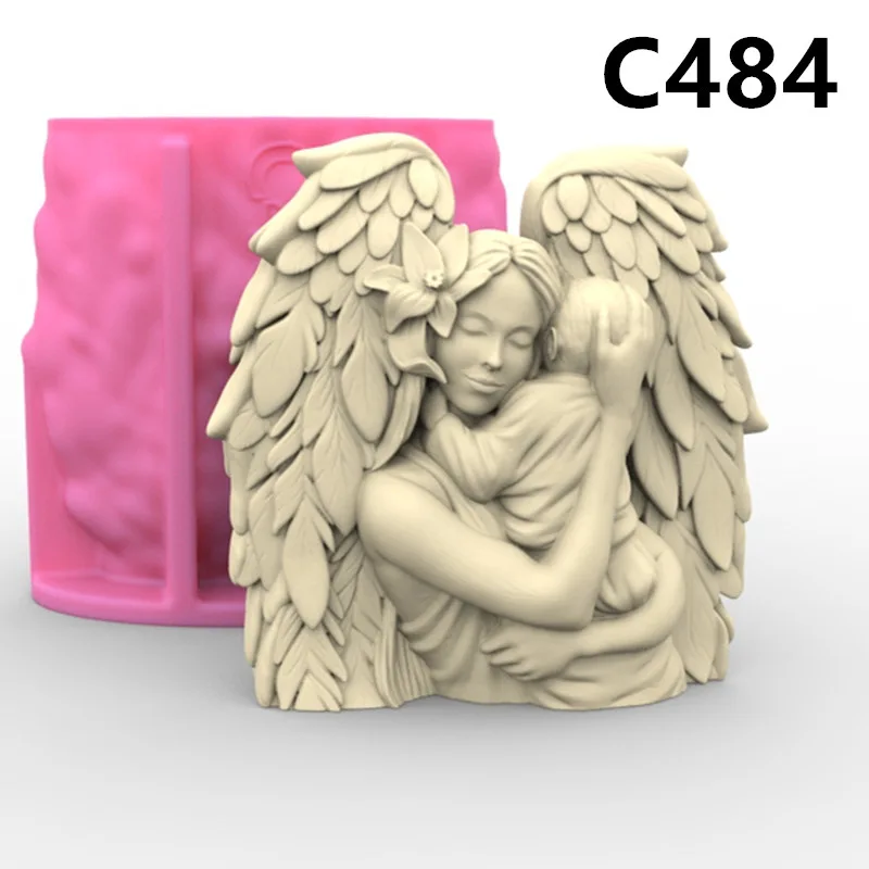 

Angel Mother and Child Candle Silicone Mold For Festive And Romantic Decoration Gypsum form Homemade Handicraft Gift Making