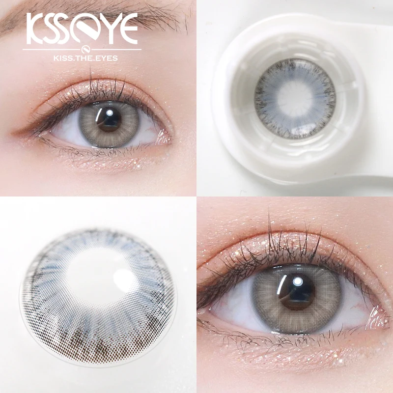 KSSEYE 2Pcs Eyes Contacts Lenses with Diopter Fashion Soft Myopia Colored Lenses for Eyes Makeup Diameter 14.2mm Fast Shipping