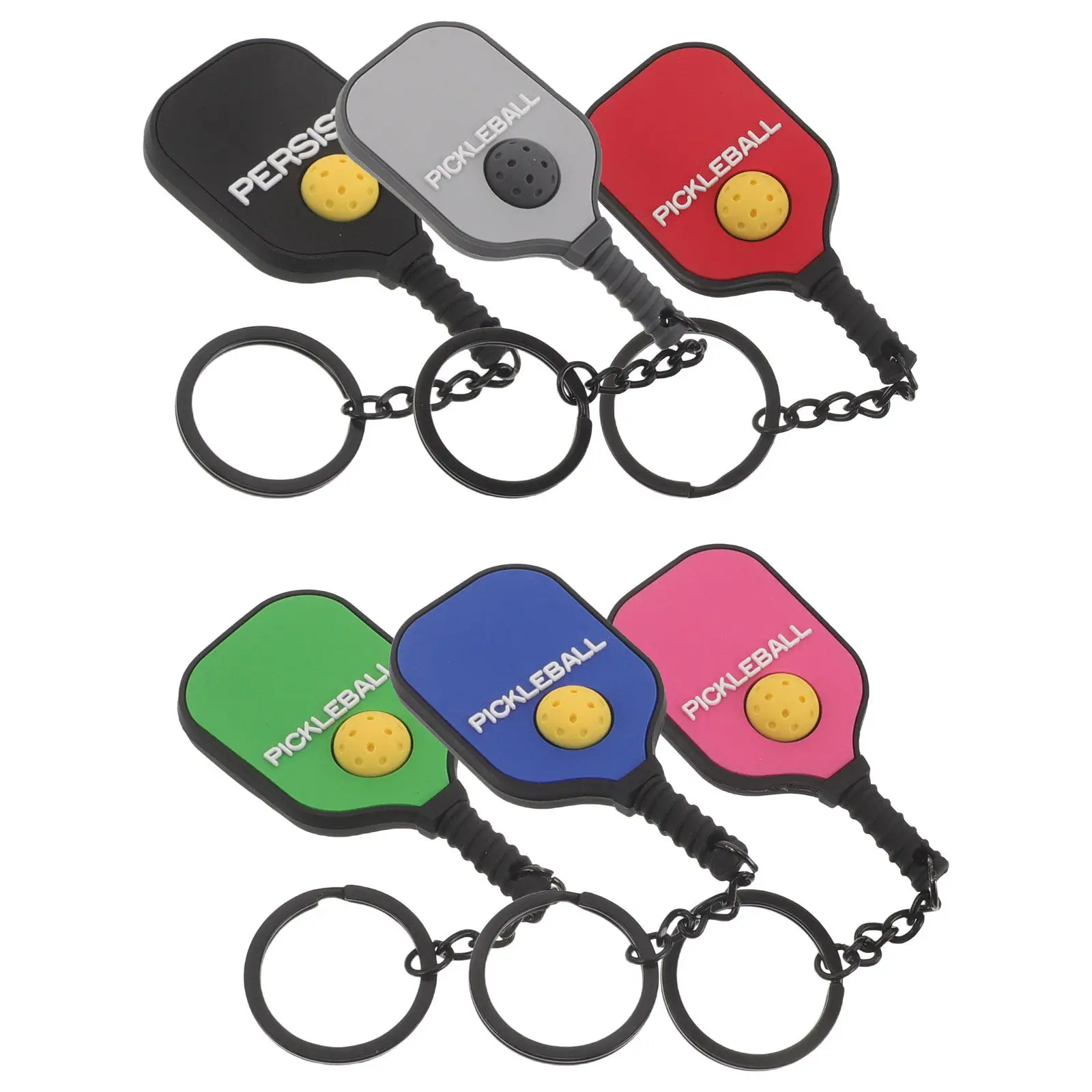 6Pcs Mini Pickleball Paddle Keychains – Quick-Release Sports Bag Charms & Fan Gifts