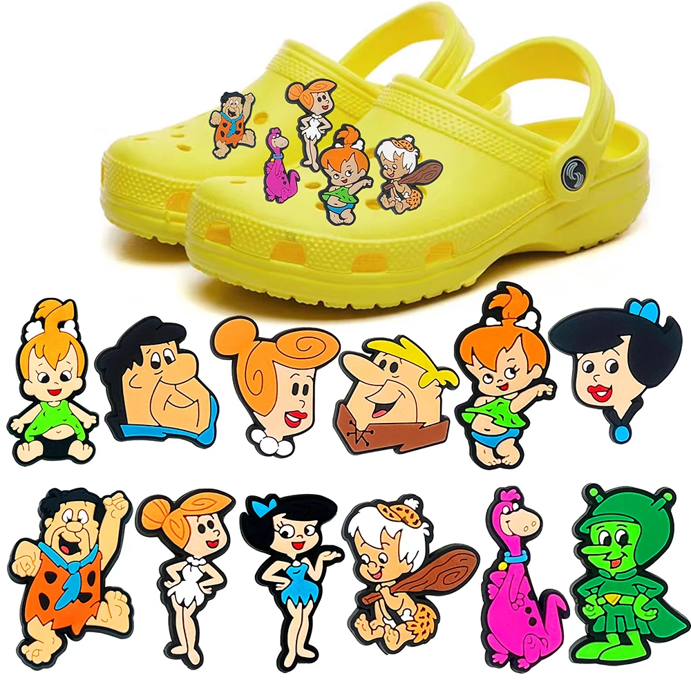 12-100Pcs Primitive Man Shoe Charms For Slides Clogs Sandals,PVC Shoe Decorations Accessories Buckle For Kids Birthday Gifts