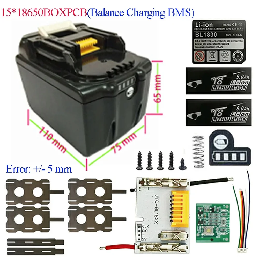 15S Lithium-ion Battery Management PCBA Board with Balanced Charging and Safety Circuit for 18V BL1815 and BL1890B Power Tools