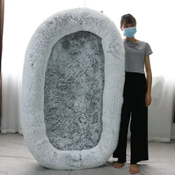 185cm safety Human dog bed Big Popular Waterproof large One-person Sofa Adult Round Long Plush pet Bed pet cat nest