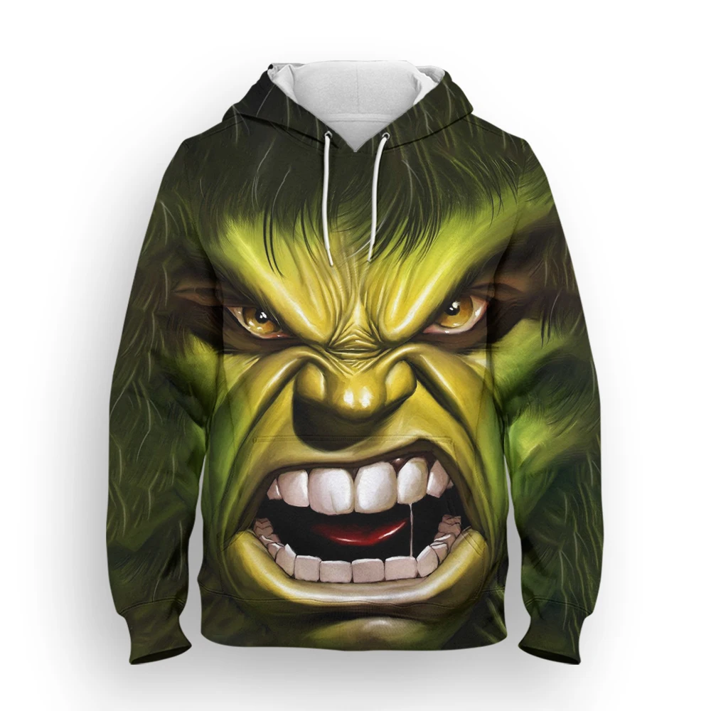 Miniso Hoodies Hulk Cartoon Anime 3D Printed Streetwear Men Women Fashion Oversized Sweatshirts Hoodie Kids Pullovers