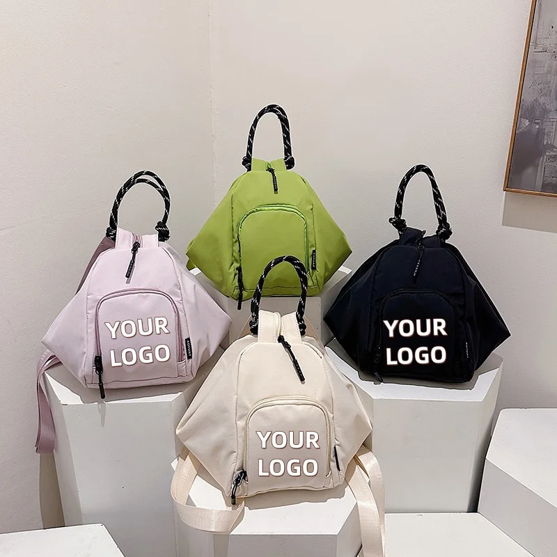 

Lightweight Custom Logo Water-resistant Nylon Backpack Women's Multi-purpose Shoulder & Tote Bag for Outdoor Commute Casual Use