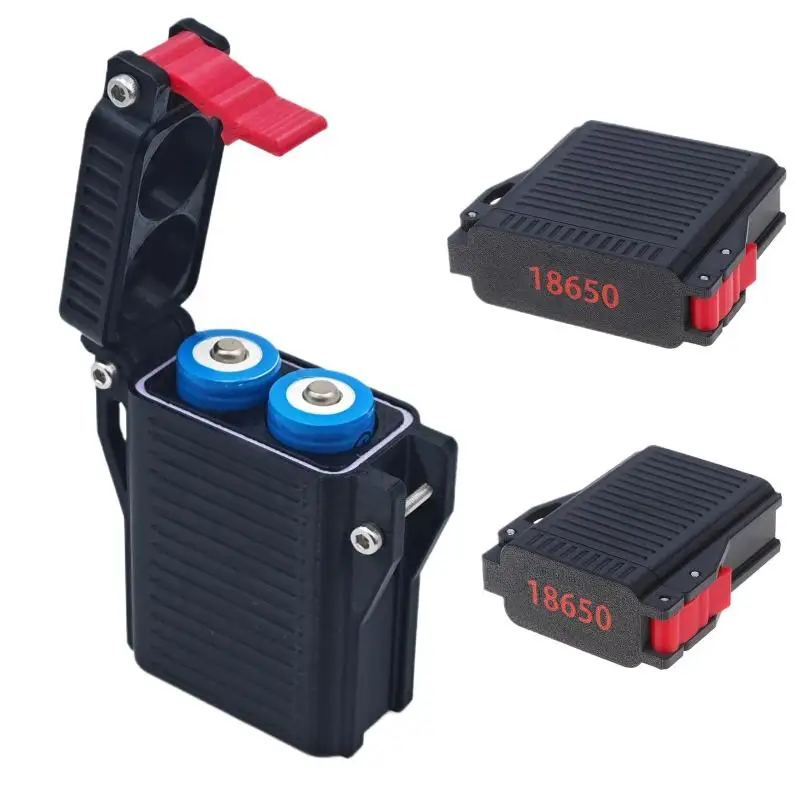 Shockproof Waterproof 18650 Battery Storage Case With Secure Lock Latch And Rugged Build Perfect For Outdoor Camping Hiking