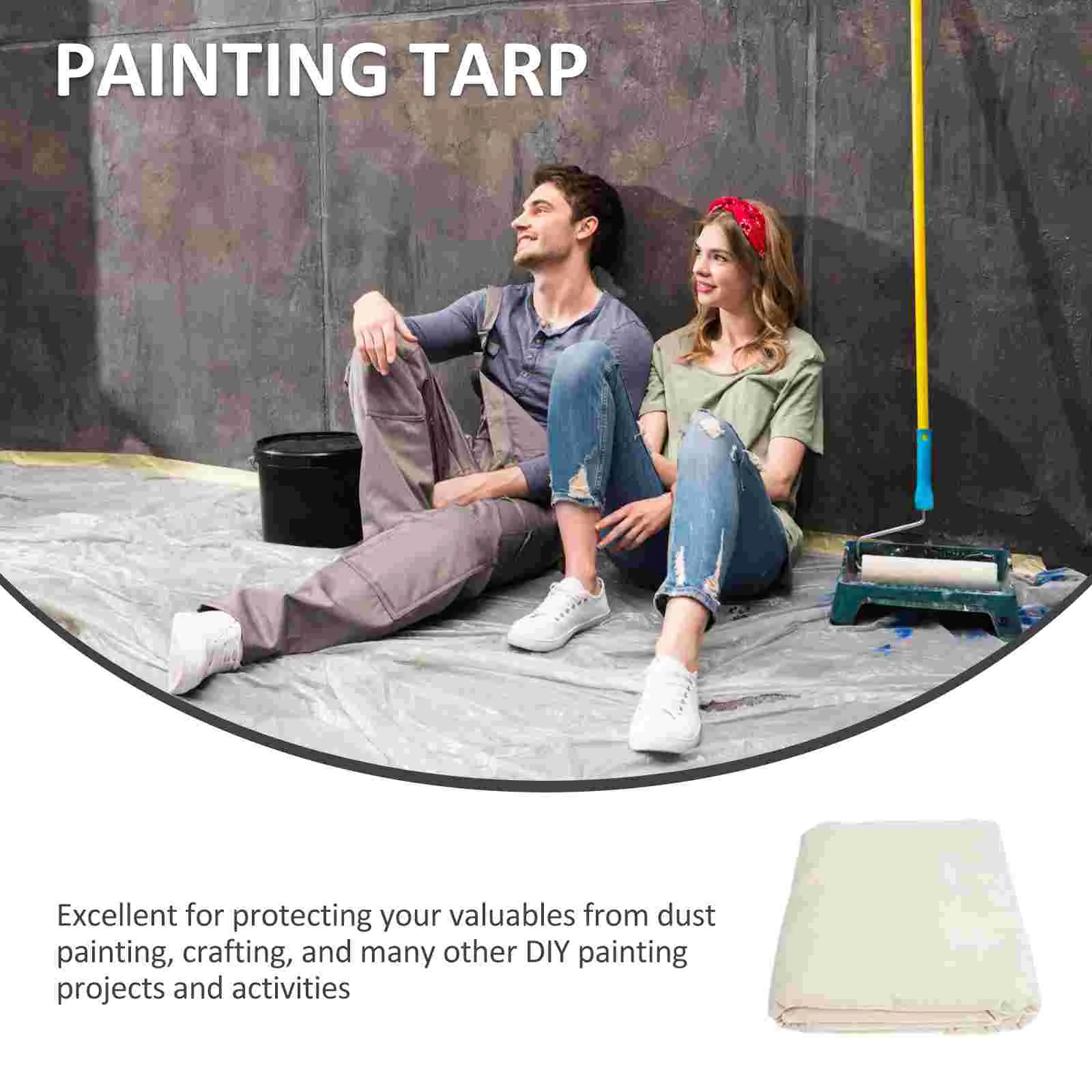 Floor Protector Painter Drop Cloth for Painting Painters White Tarp Cloths Supplies Tarpaulin