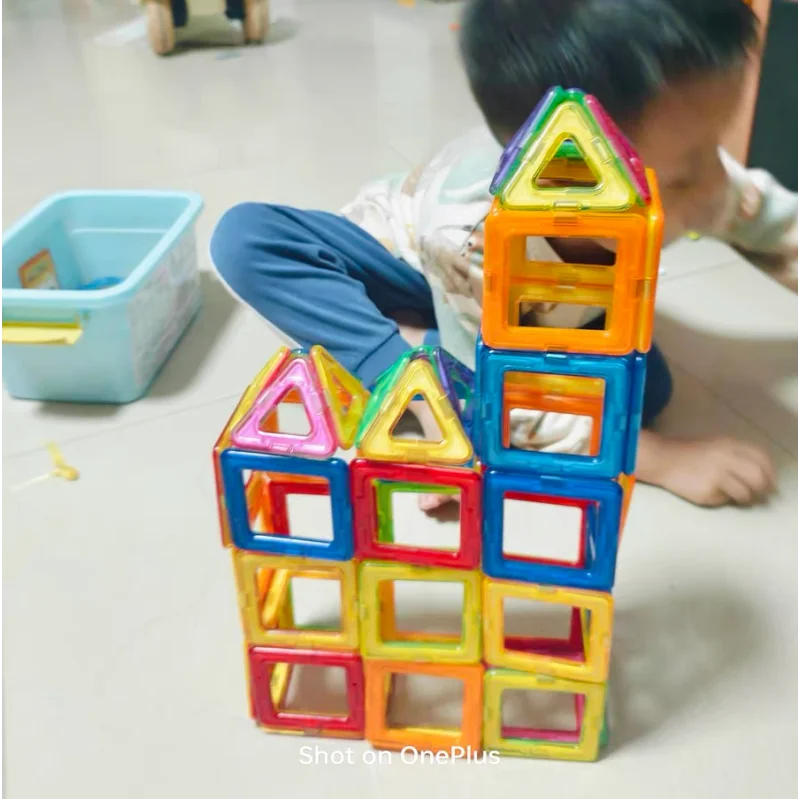 Magnet Building Tiles Magnetic Blocks Construction Set Diy Montessori Educational Toy Gifts For Preschool Boys Girls Toddlers