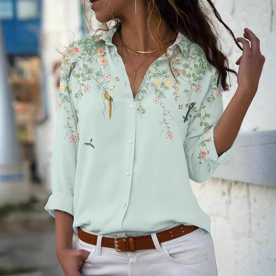 بلوزة نسائية عصرية قميص غير رسمي خليط رقيق من الكشمير مادة أخرى 00% بلوزة نسائية موسم الربيع وصل حديثًا