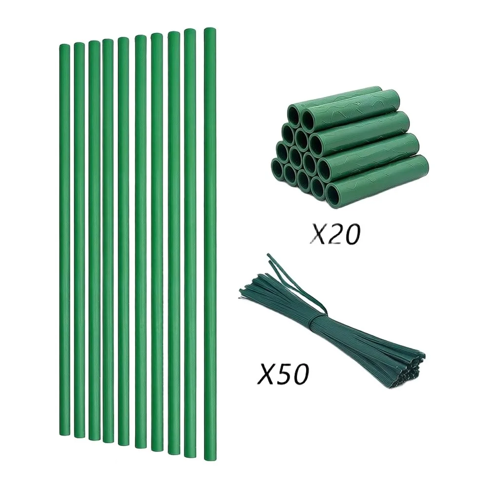 Plant Climbing Support Kit Poles Connectors With Cable Ties Garden Stakes 17inch Adjustable Length Plant Climbing Support Stakes