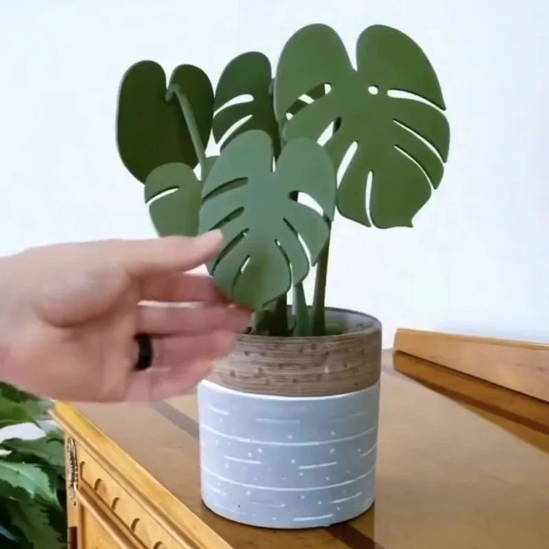 Simulated Plant Coaster Set Multifunctional Kitchen Living Room Desktop Decoration Turtle Backed Bamboo Potted Insulation Mat.