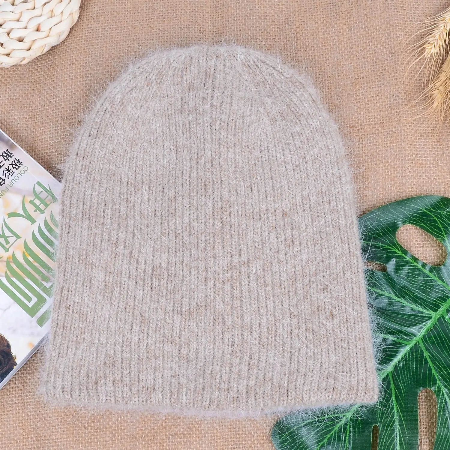 13 Farben neue hochwertige, am besten abgestimmte Damen-warme Skullies-Mütze aus Kaninchenfell, Wintermütze für Damen, weiche Herbstmütze, Geschenk – Detail 11