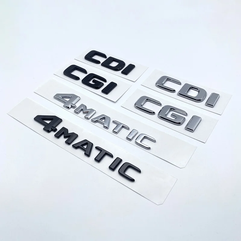 3D Metal CDI CGI 4MATIC ABS emblema cromo letras negras estilo de coche insignia para maletero trasero pegatina para la serie E250 W211
