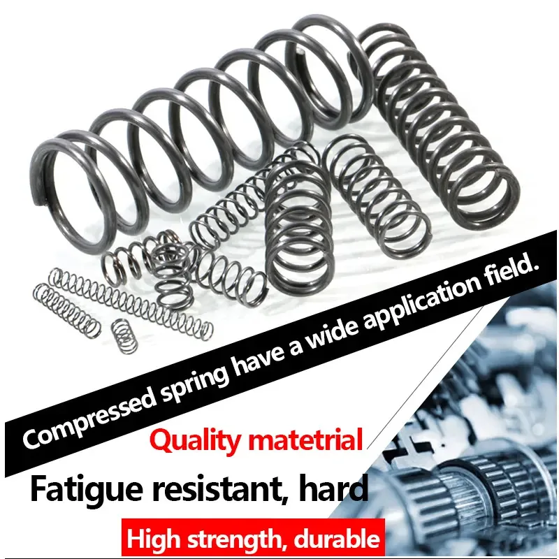 10Pcs 1.0mm Spring Steel Compression Spring, 6-20mm OD & 10mm-100mm Length - Customizable High Elastic for Industrial Machinery