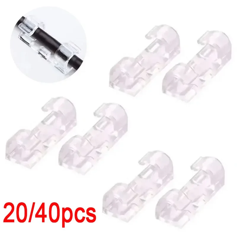 40PCS Cable Organizer Clips Cable Management Wire Manager Cord Holder USB Charging Data Line Bobbin Winder Wall Mounted Hook