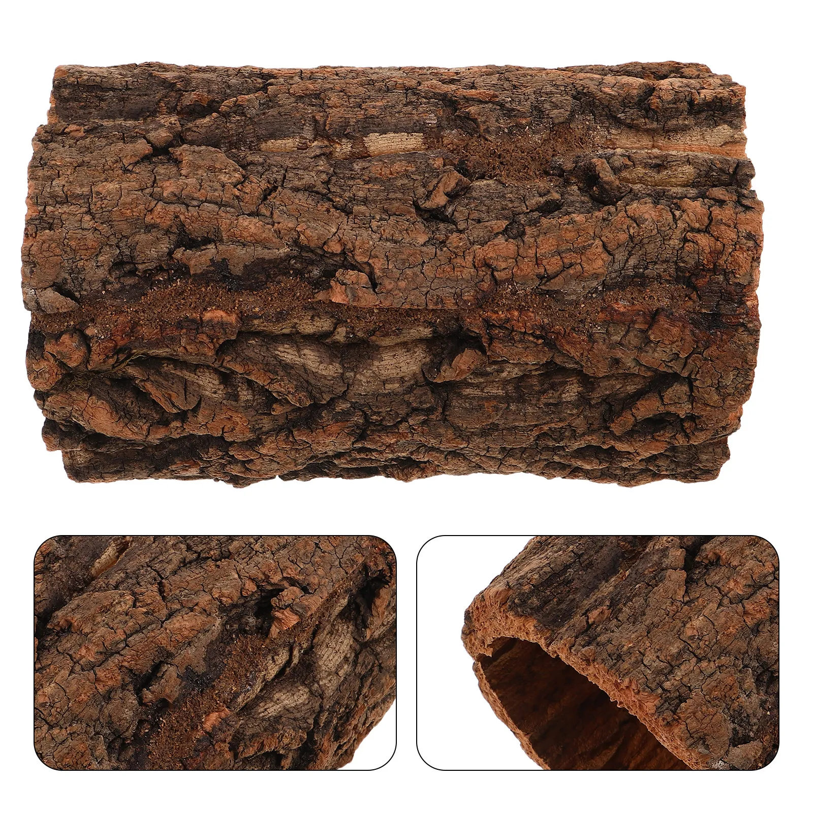 Reptile Hide Cave 20x12cm Wood Humid Hide Leopard Gecko Crested Gecko Hollow Log Amphibian Habitat Decor Terrarium