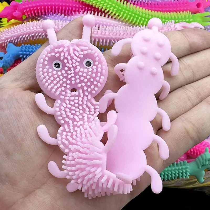 Caterpillar Sensory Squeeze Fingertip Toys Cute Stretch Elastic Toys For Kids Relaxation Adults Stretch Toys For Children