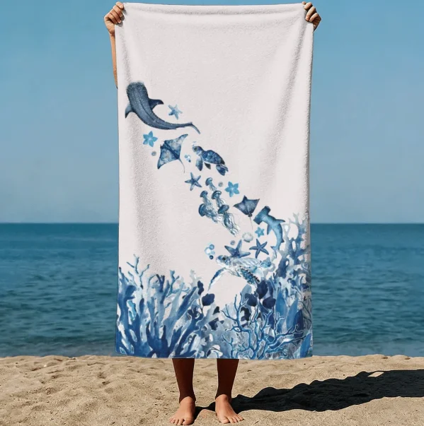 Large Beach Towel Quick-Dry Microfiber Bath Towel for S Windproof for Pool Spa Travel Swimming Oversized Bathing Sheet for Men