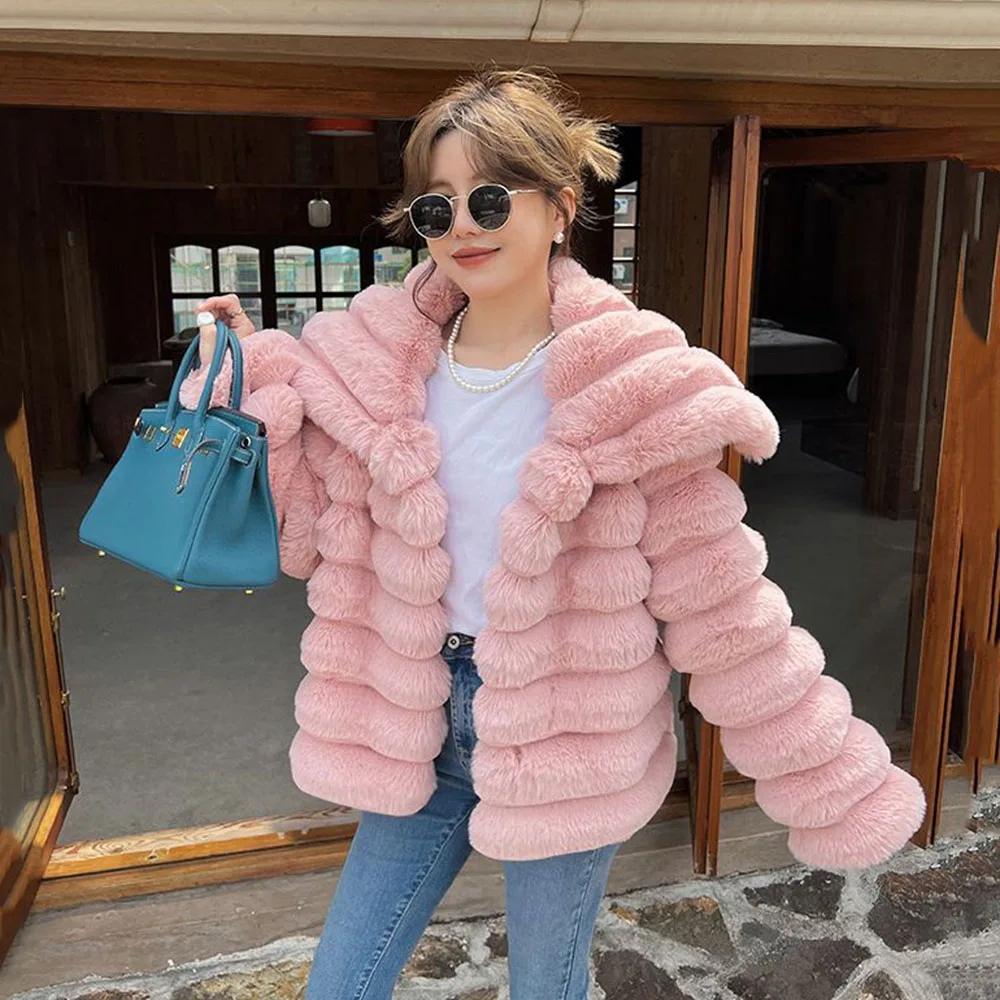 2024 Winter Faux Fur Cotton-padded Jacket New Loose Temperament Comfortable Mao Mao Mink Fashion Warm Casual Coat Female Tide.