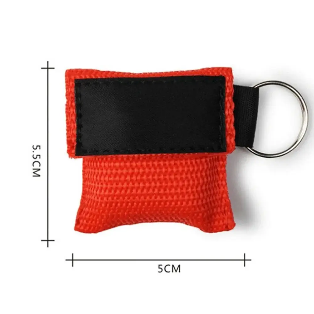 Disposable CPR Mask One-way Valve Mouth Breath Emergency Face Shield Professional Keychain Ring Resuscitator Mask Travel Pocket