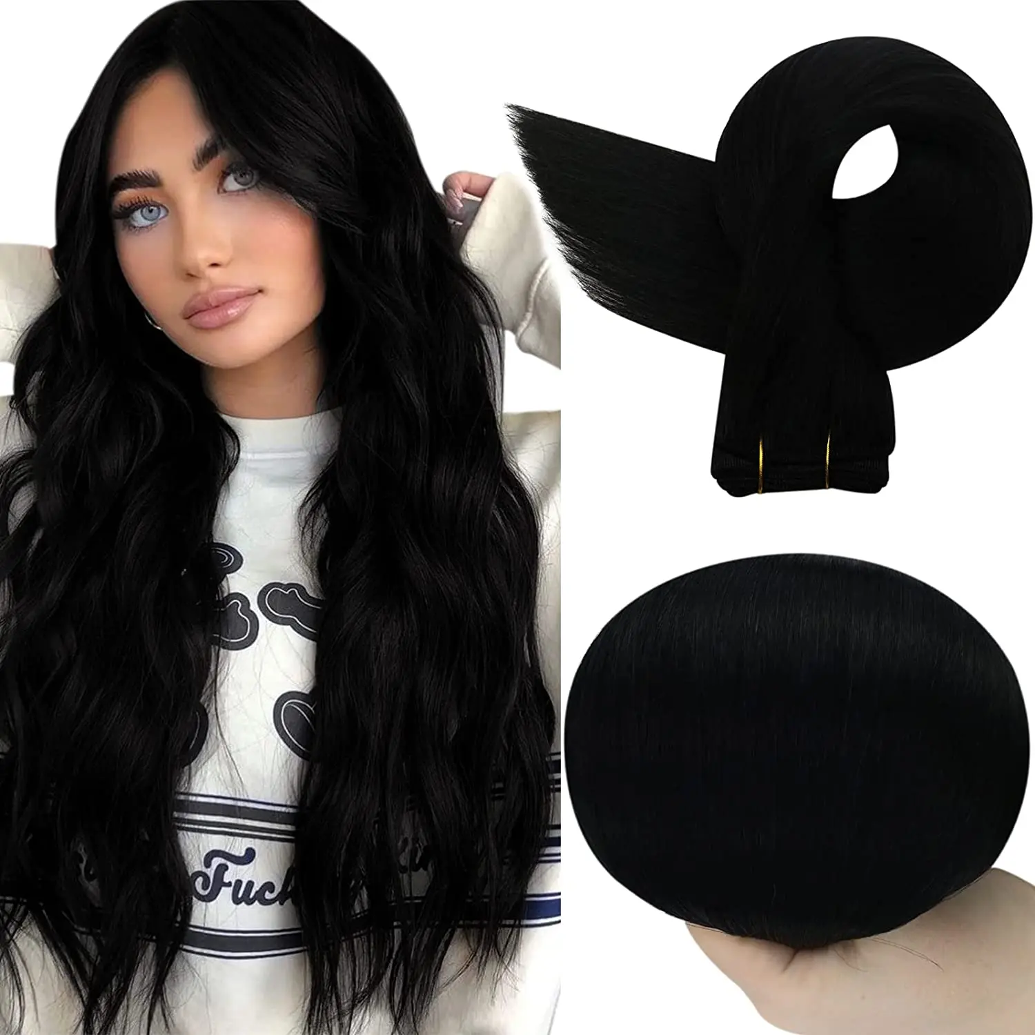 Full Shine Human Hair Inslag Extensions Haarbundels 100G Ombre Blonde Kleur Naaien In Zijdeachtige Rechte Remy Huid Dubbele Inslag Voor Salon
