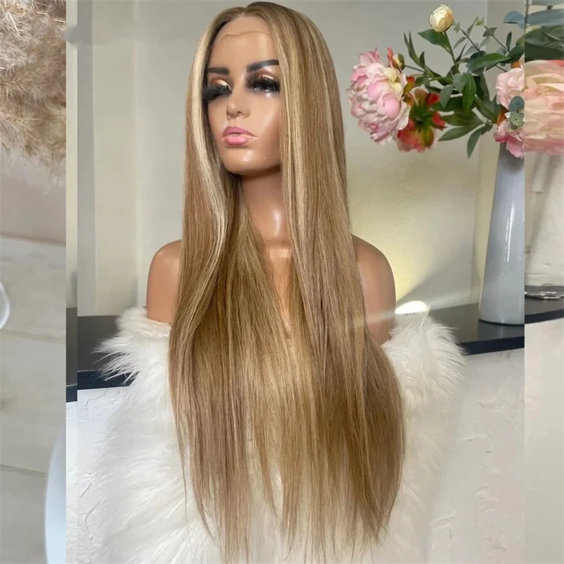 13x6 Hd Transparent Lace Frontal Wig Human Hair 613 Blonde Colored Straight Ash Blonde Full Lace Human Hair Wigs Ombre Highlight