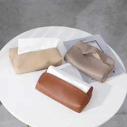 Creative Leather Tissue Box Nordic Simple Home Living Room Light Luxury Tissue Box Bedroom High-end Paper Tissue Box