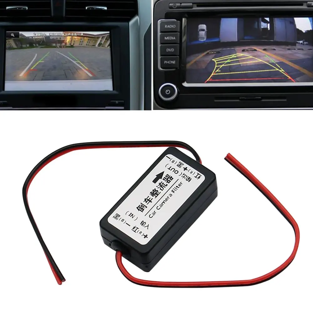 Car Rear View Rectifier 12V DC Power Relay Capacitor Filter Connector for Backup Auto Car Camera Filter