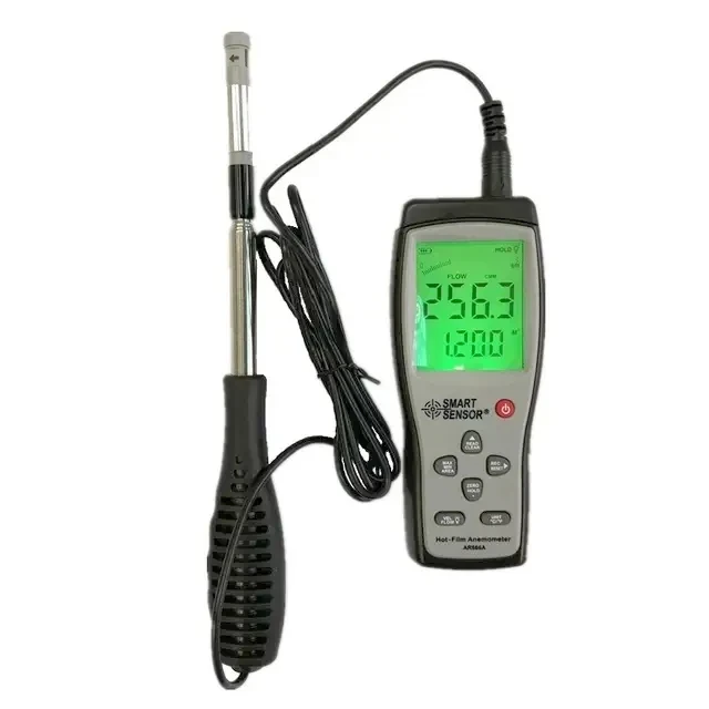 

Smart Sensor Hot Wire Thermo-anemometer Air Flow Tester Wind Speed Meter AR866A