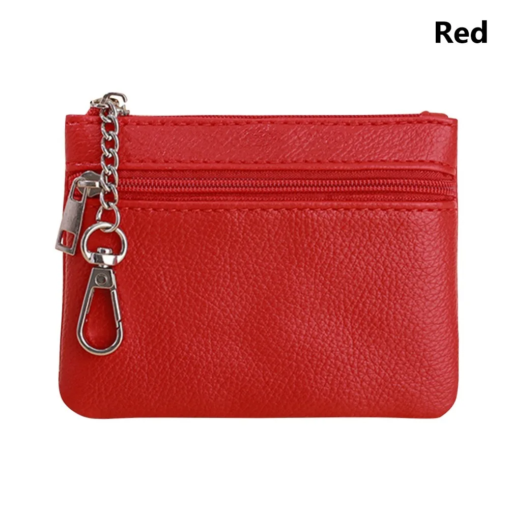 

PU Leather Money Coin Purse Waterproof Wear-resistant Wallet Money Bag Zipper with Key Ring Credit Card Holoder Women Men