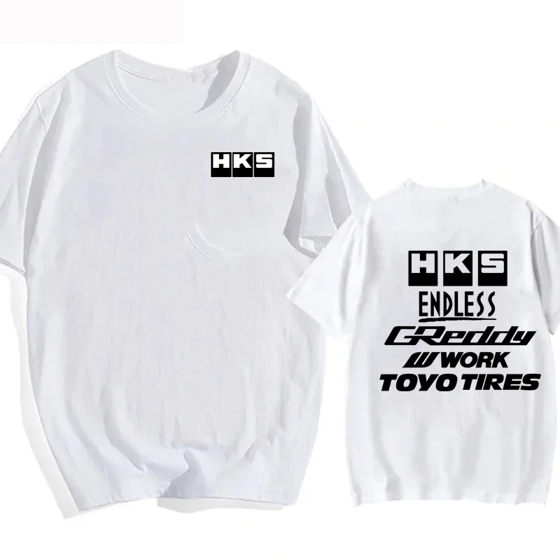 Fashion Summer Graphic HKS Work TOYO TIRES Print T Shirt Loose Casual Top Shirt Short Sleeves Streetwear Sport Jogging Tees