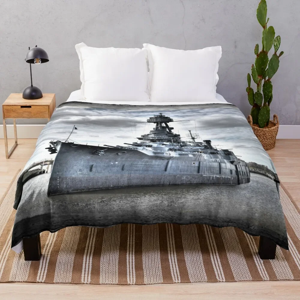 

Battleship Texas Throw Blanket Retros Camping Stuffeds Thermal Blankets