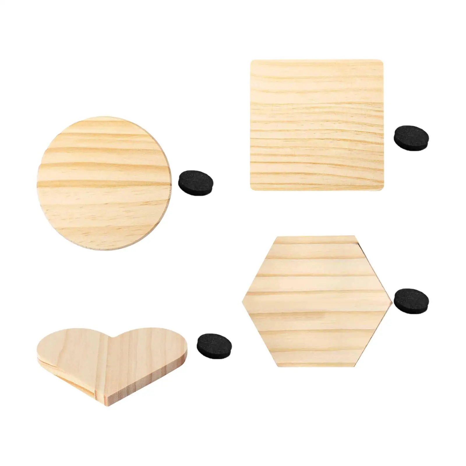 8 قطعة الوقايات الخشبية غير المكتملة متعددة الاستخدامات القواطع الخشبية حماية الطاولة مع منصات عدم الانزلاق الوقايات الخشبية الفارغة للنقش #3