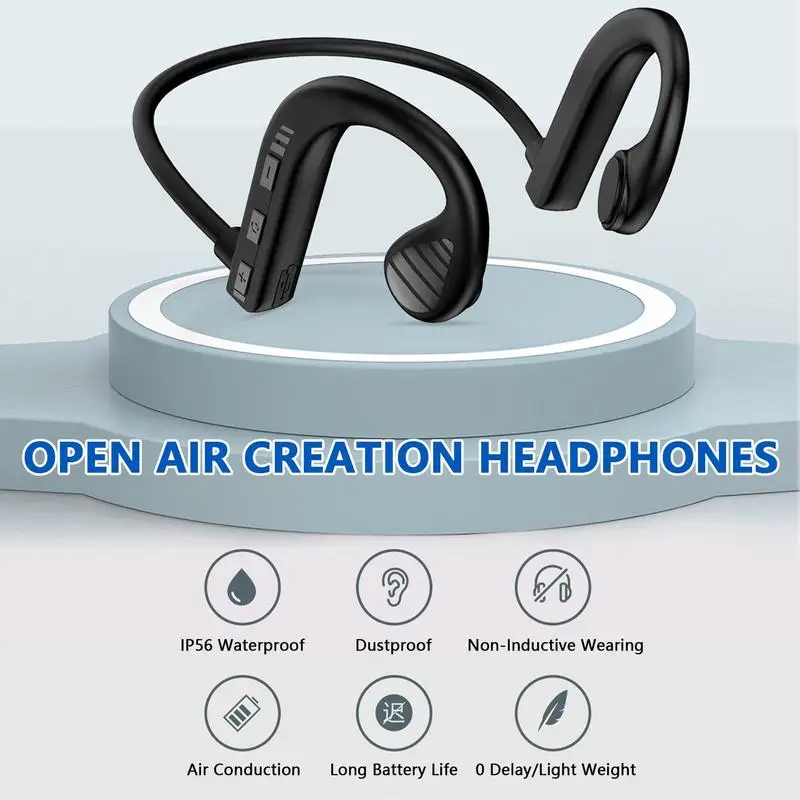 Running Headphones Noise Canceling Headphones With Air Conduction 5.2 Blue-tooth Headphones With Charging Case Waterproof Stereo