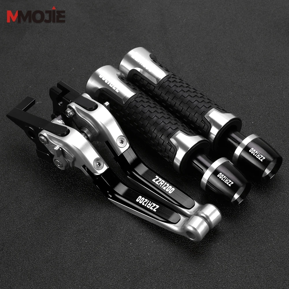 ZZR 1200 Motorcycle FOR Kawasaki ZZR1200 2002-2005 2004 Foldable Brake Clutch Levers 7/8'' 22mm Handlebar Handle Grips Ends