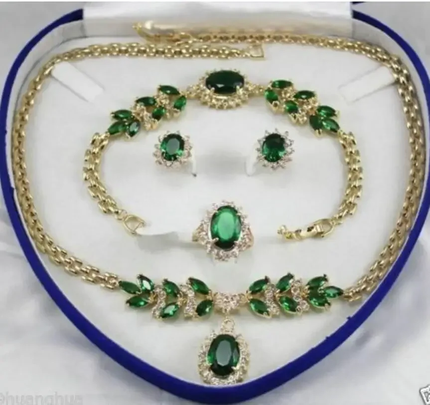 Fine jewelry 18 natural green zircon necklace 18 