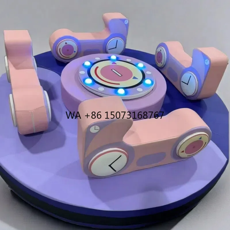 Hot Pink Purple Indoor Playground for Kid Amusement Park Motorized Snail Ride Carousel Soft Play Indoor Soft Play Merry Go Round