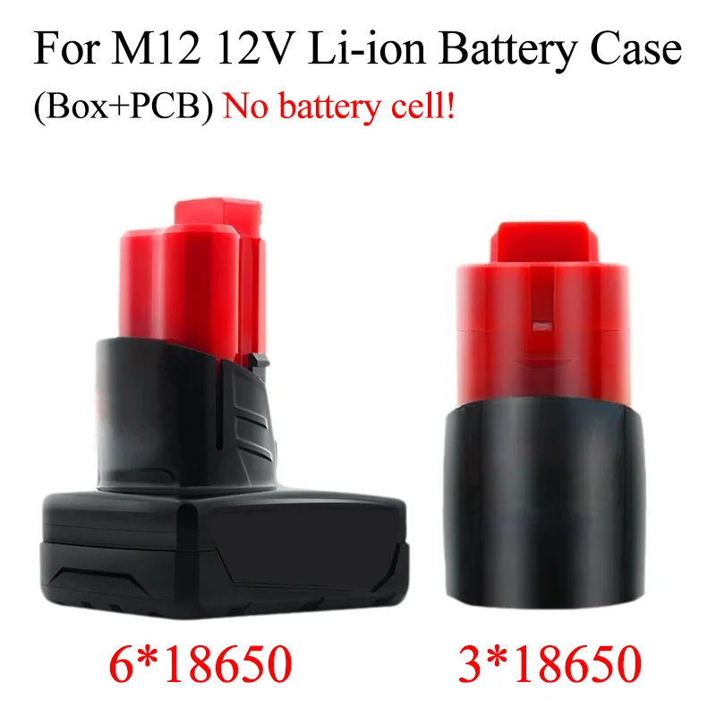 3*18650 6*18650 dla M12 obudowa baterii litowej schowek płyta drukowana zabezpieczająca dla Milwaukee 12V akumulator litowo-jonowy obudowy PCB