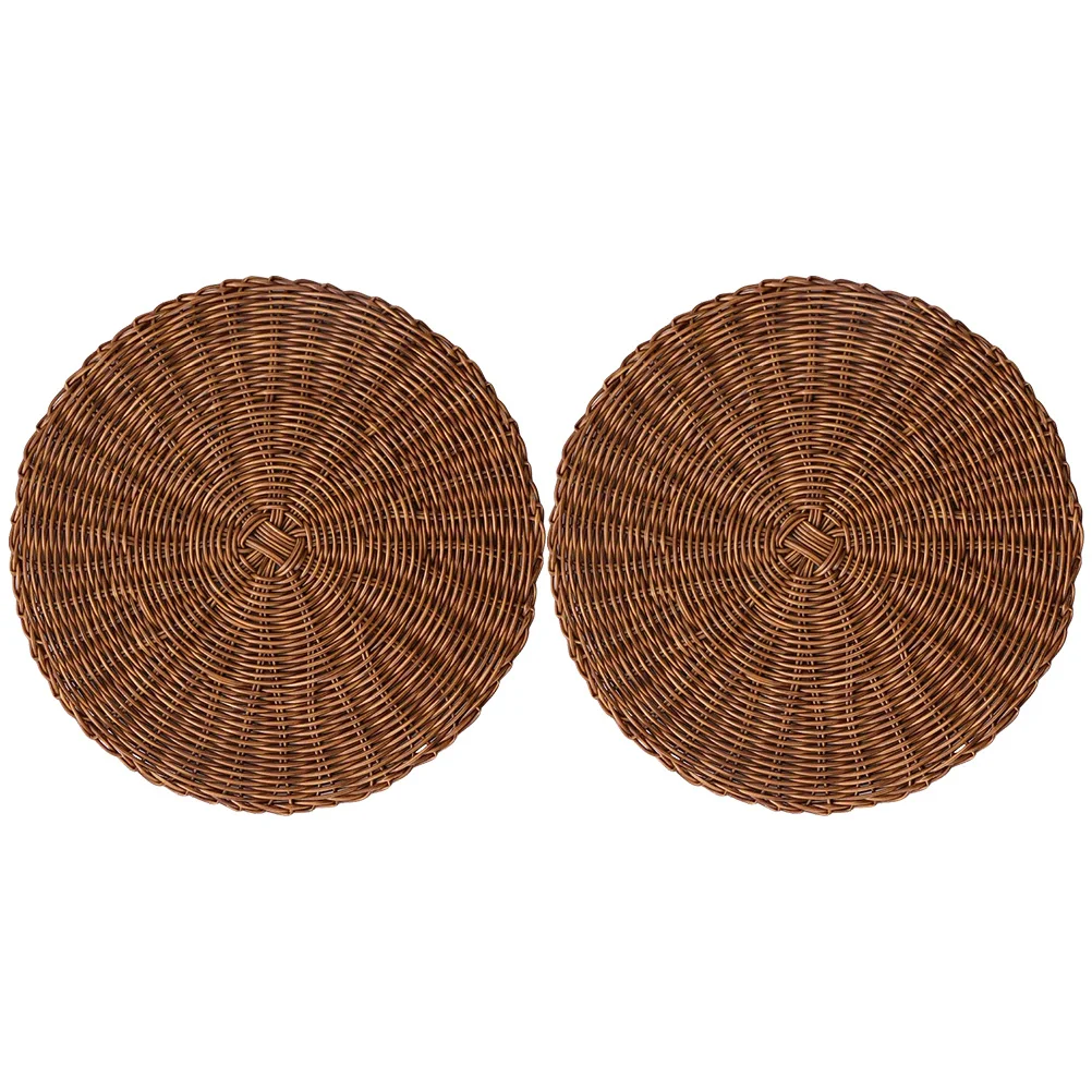 

2pcs Woven Placemats Heat-Resistant Anti-Skid Table Mat For Home Dining Decorative Household Place Mat Wear-Resistant Dinner