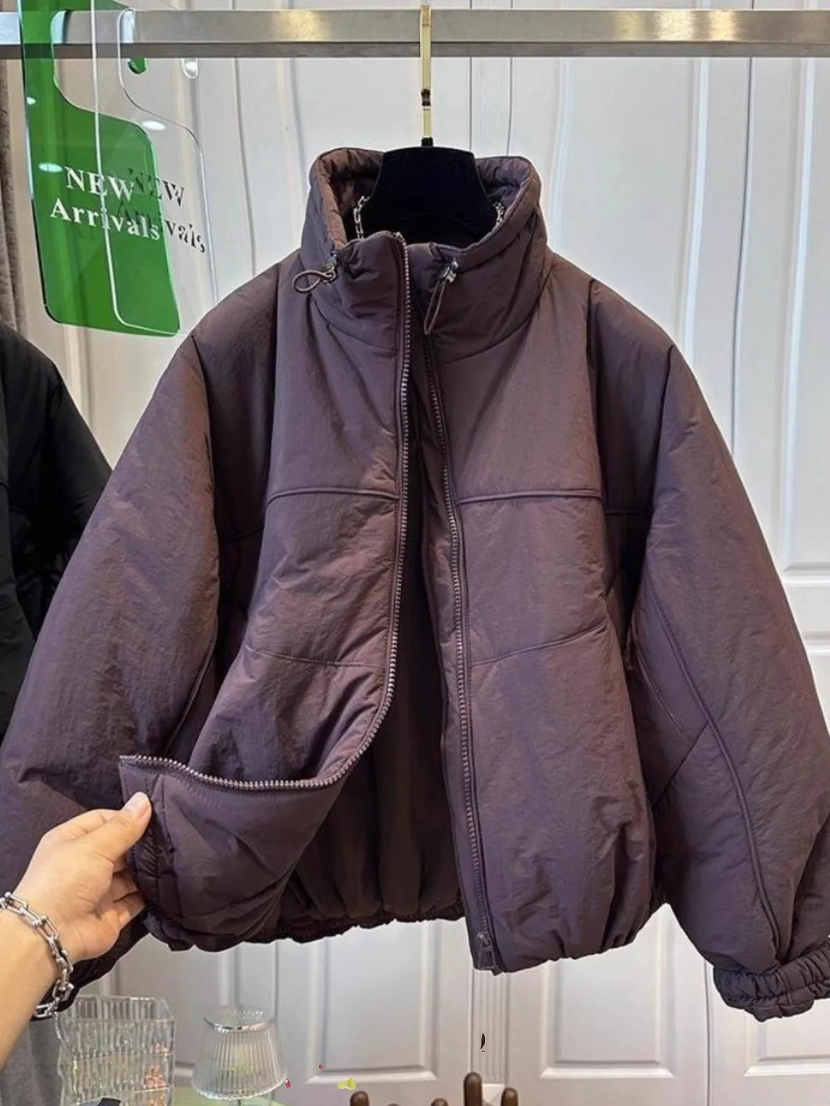 

Женская зимняя повседневная куртка свободного кроя с воротником на шнурке, из хлопка, больших размеров, модная, стройнящая, верхняя одежда